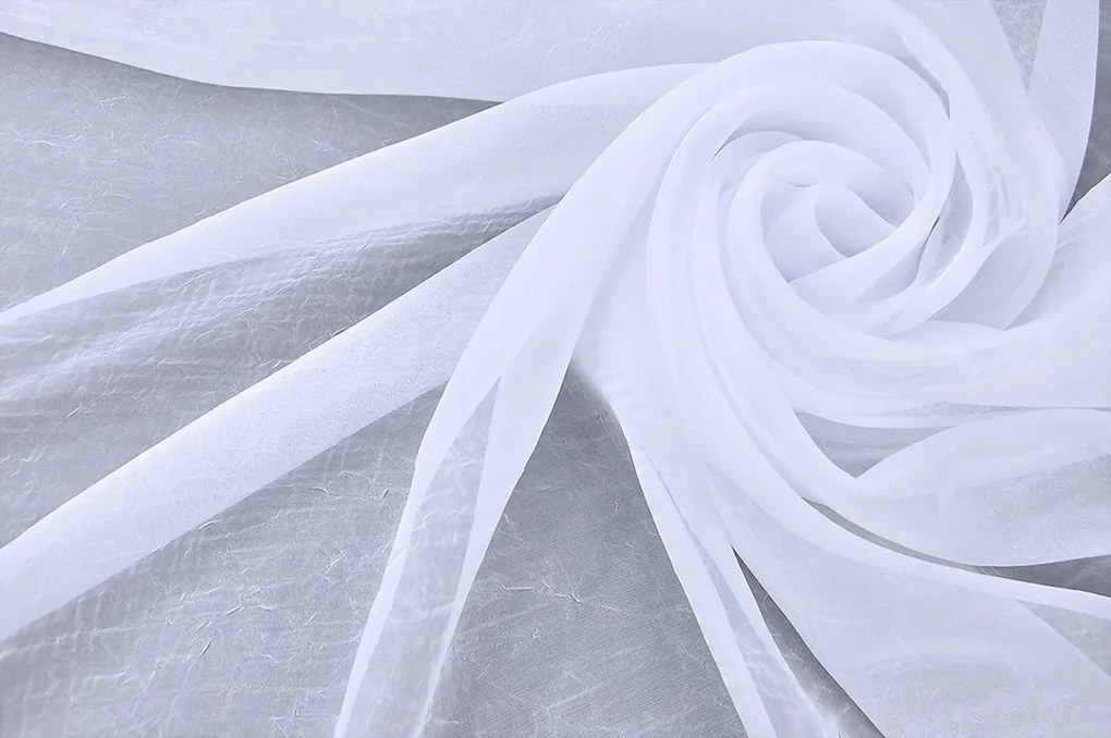 Függöny fátyol méteráru 280 cm magas, fehér (vasalás nélkül)