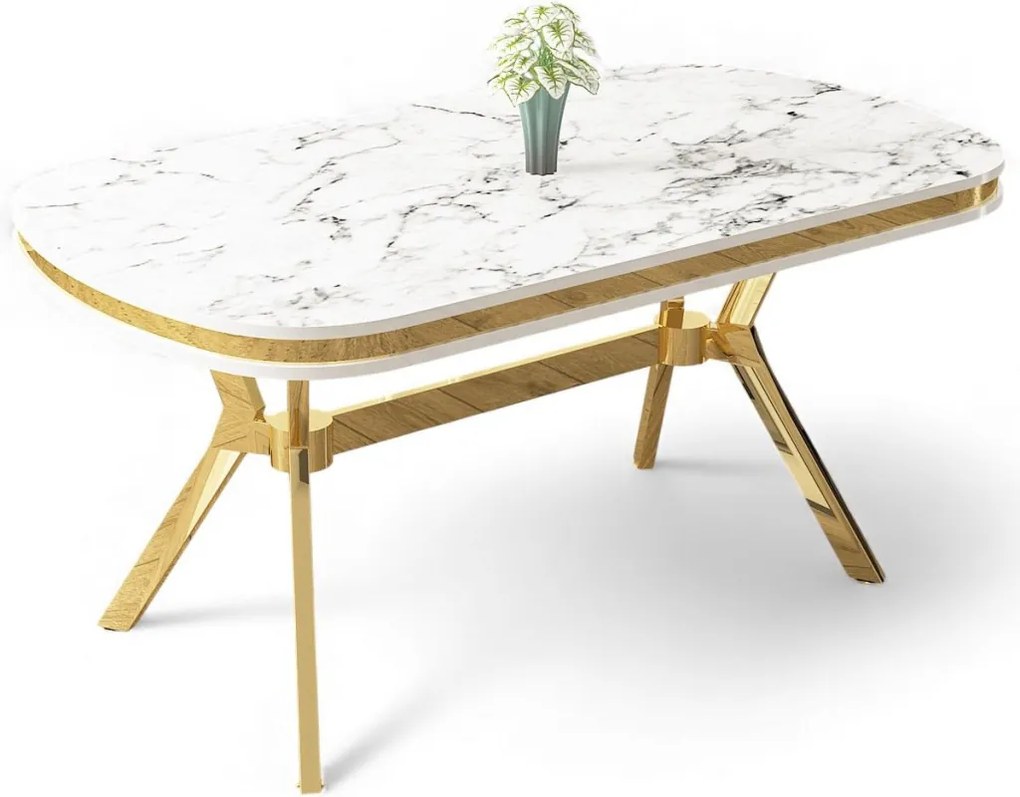 Olya - White Marble, Gold