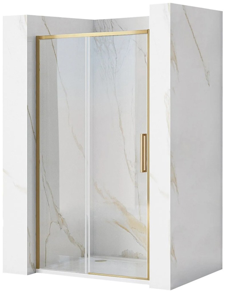 Rea Rapid Slide, zuhanyajtó 110x195 cm, 6mm átlátszó üveg, arany matt profil, REA-K4708