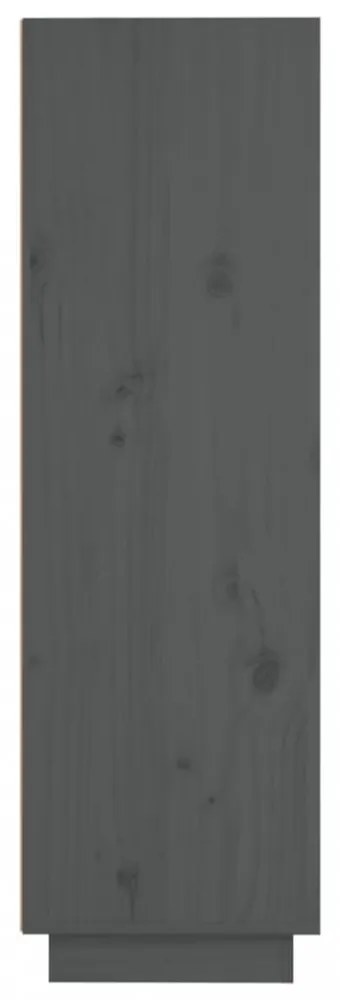 szürke tömör fenyőfa magasszekrény 37x34x110 cm
