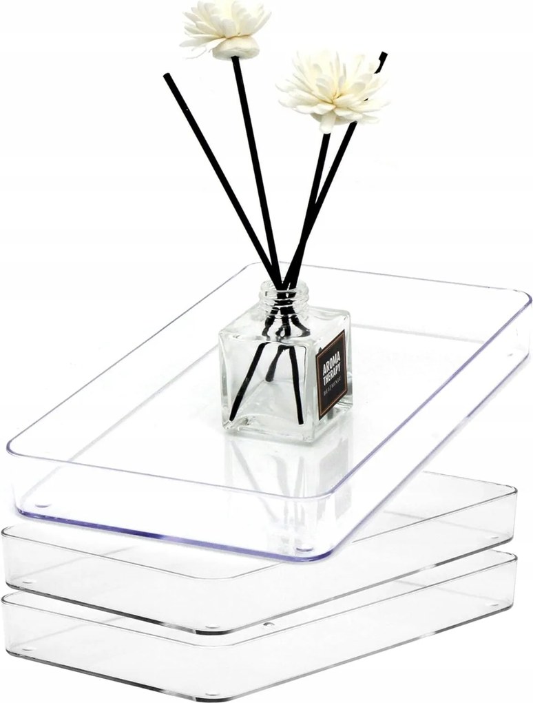 3 db-os műanyag fürdőszobai tálcák, tálca Youngever fürdőszobapulthoz