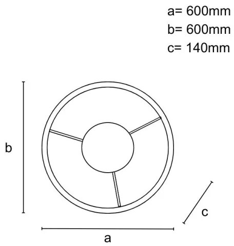 LED dimmelhető felületre szerelhető mennyezeti csillár LED/55W/230V 3000-6500K + távirányító
