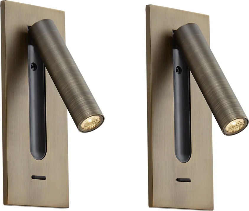 2 darabos modern fali lámpa szett sötét bronz színben LED-del - Plaza