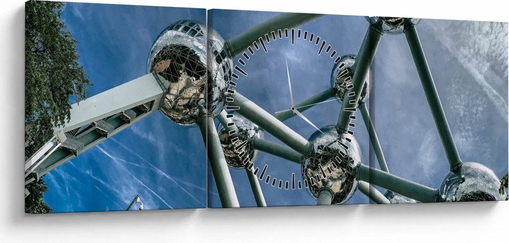 Kép - atomium Brüsszelben (órával) (90x30 cm)