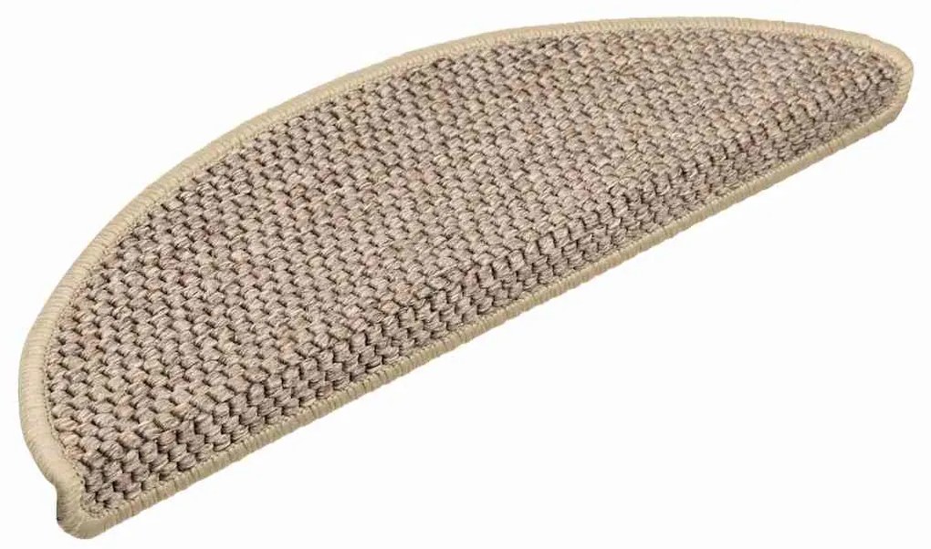 15 db szizál hatású sötét bézsszínű lépcsőszőnyeg 56x17x3 cm