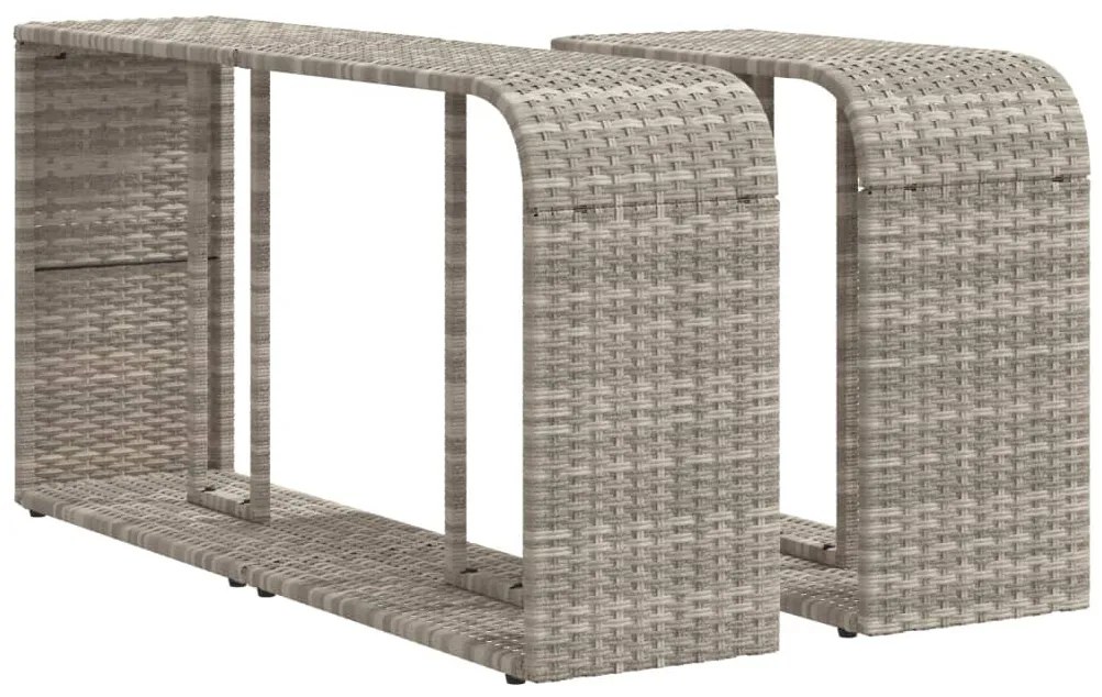 2 db világosszürke polyrattan tárolópolc