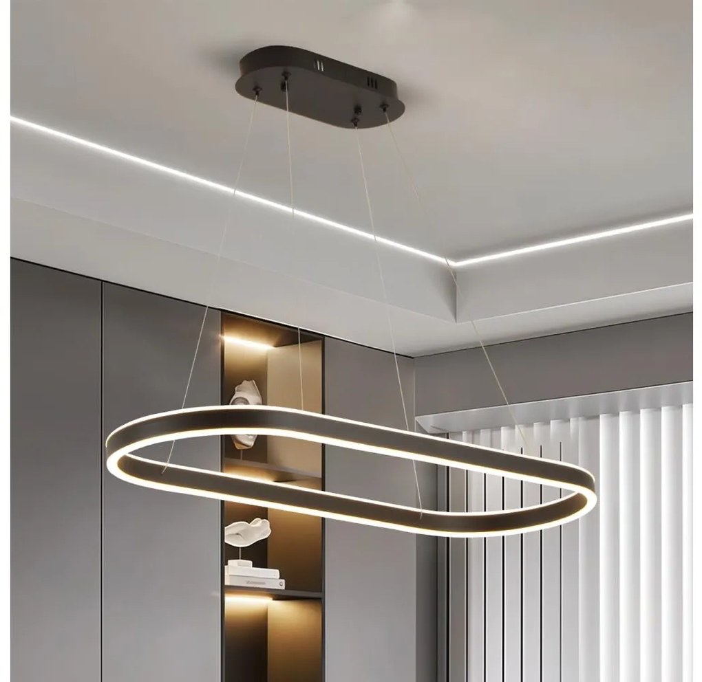 Brilagi - PONDIE kábeles LED csillár, 43 W, 230 V, 80x30 cm, fekete