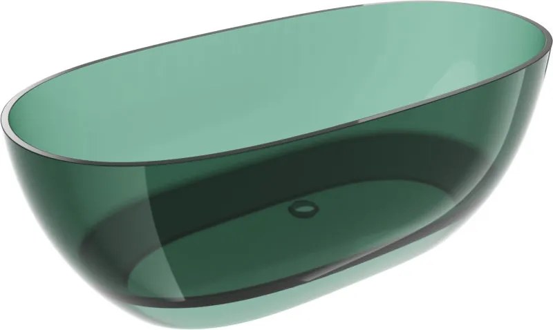 Mexen Pure teal szabadon álló átlátszó kád 170 x 80 cm, króm lefolyó - 58071708011