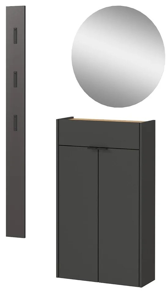Antracitszürke-natúr színű előszoba bútor Ameca – Germania