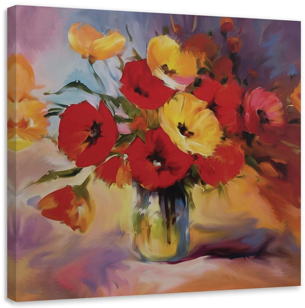 Gario Vászonkép Csokor pipacsok vázában Méret: 40 x 40 cm