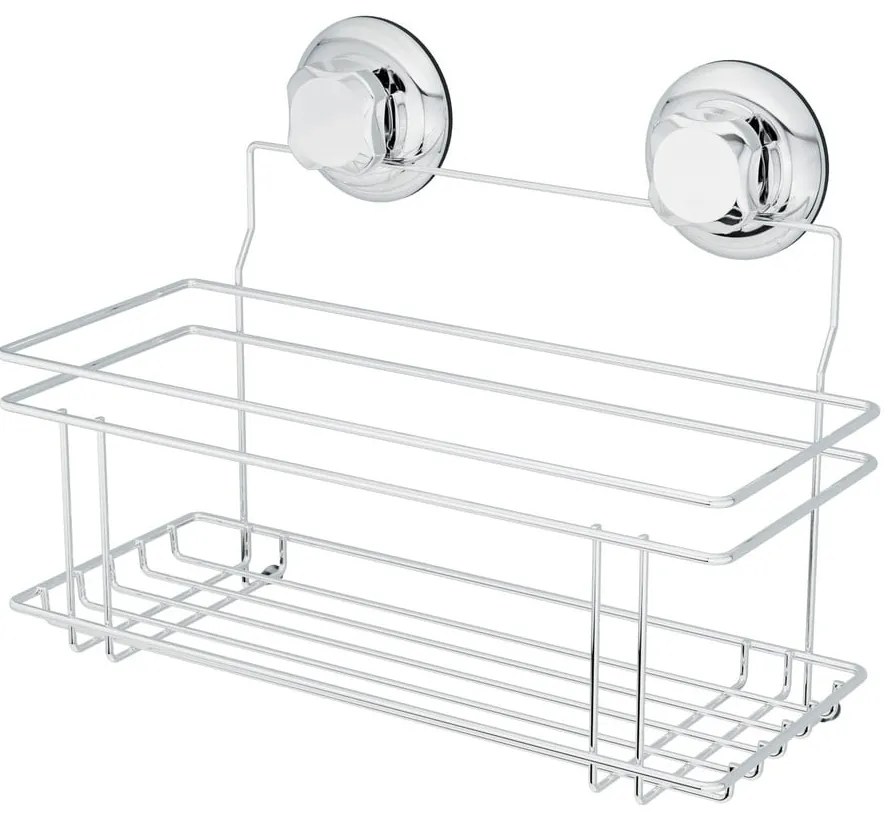 Ezüstszínű öntapadós fém fürdőszobai polc Bestlock Bath – Compactor