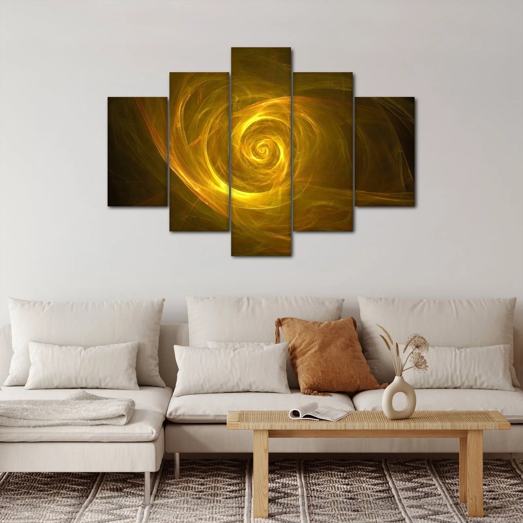 Absztrakt sárga spirál képe (150x105 cm)