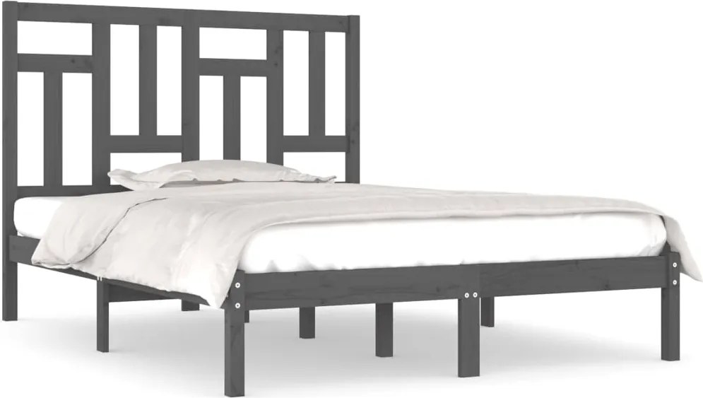 vidaXL szürke tömör fenyőfa ágykeret 200x200 cm