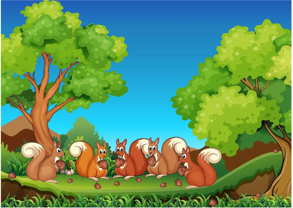 Kép - boldog mókusok (üvegen) (70x50 cm)