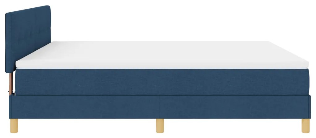 Box Spring Ágy Matraccal és LED Kék 180x200 cm Szövet