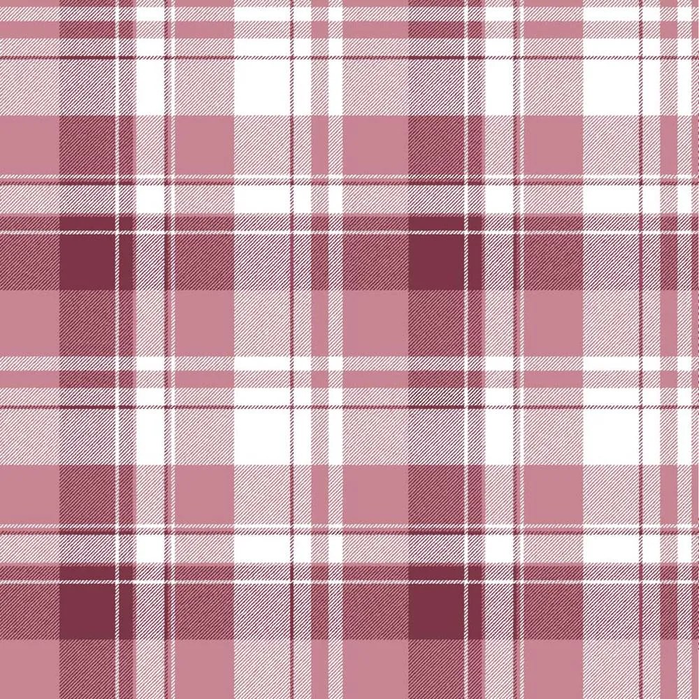 Parato Cristiana Masi Blooming Garden 11 Tartan mályva-rózsaszín kockás vlies tapéta – 8389