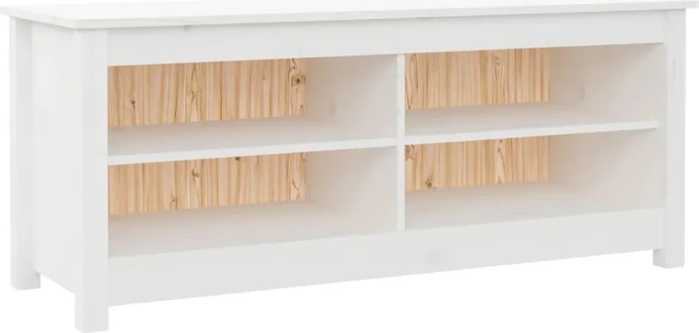 vidaXL fehér tömör fenyőfa cipőtároló pad 110 x 38 x 45,5 cm