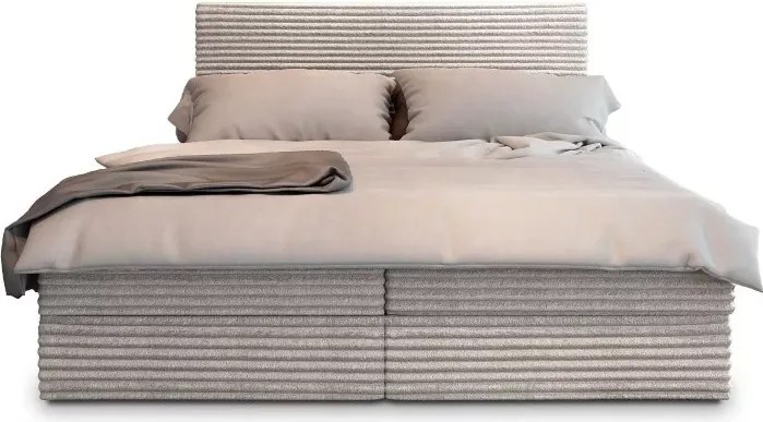 PROMÓCIÓ Kárpitozott boxspring ágy ISPIRA 140x200 cm krémszínű II. osztályú Matrac: Bonell rugós matrac