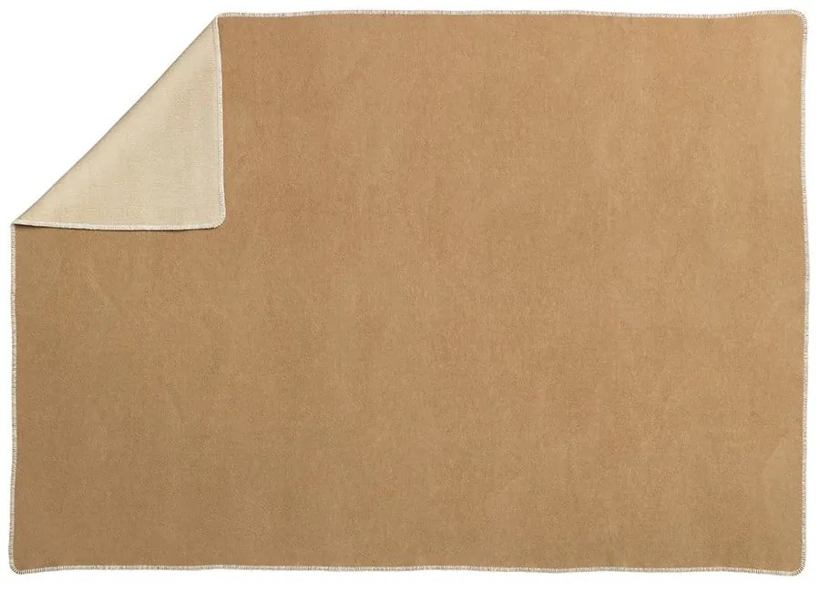 Okkersárga gyapjúkeverék takaró 140x200 cm Ylva Ochre – Pappelina