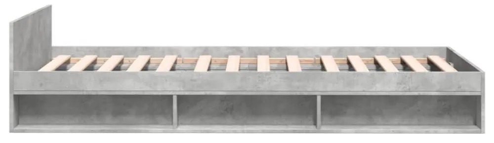 betonszürke szerelt fa ágykeret fiókkal 90 x 190 cm
