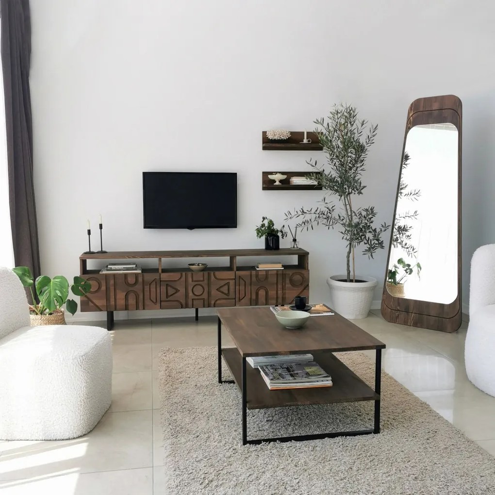 Aristo fém TV-állvány, dió, 50 cm