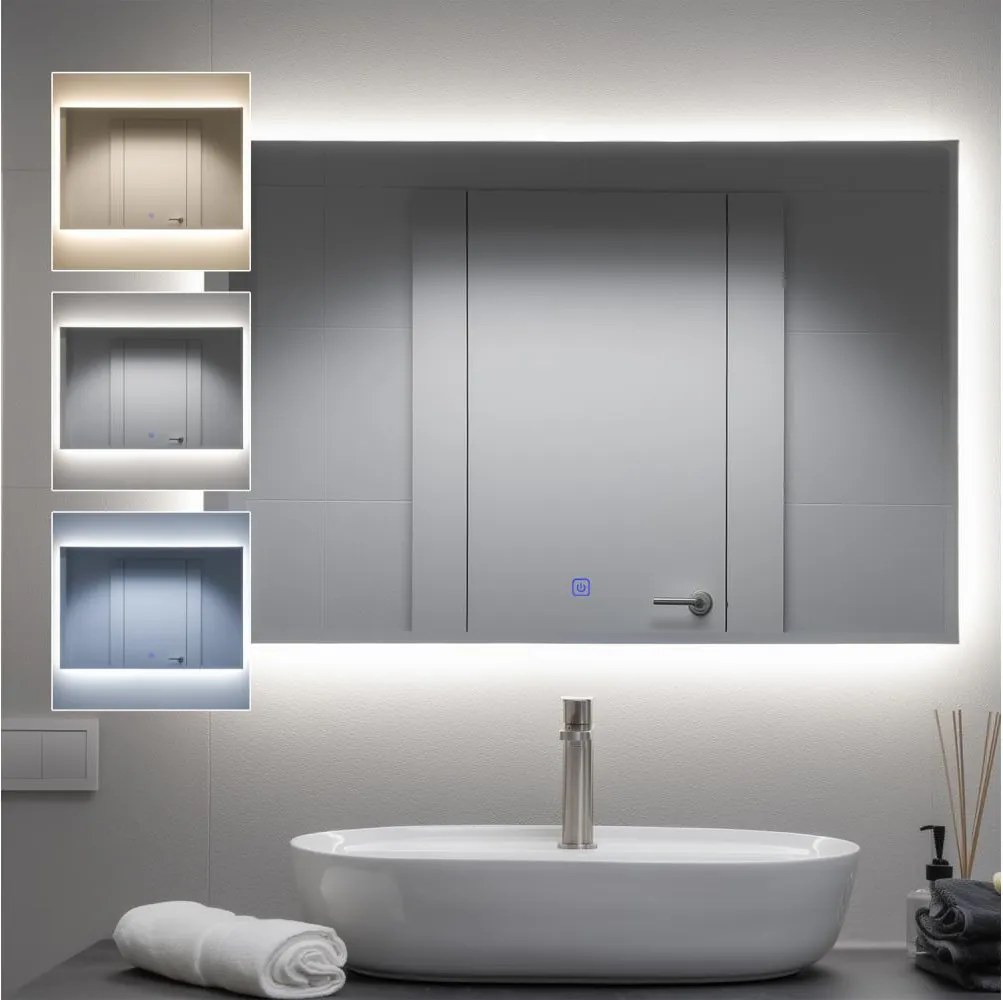 Brilagi - LUCE LED fürdőszobai tükör, LED/30W/230V, 60x90 cm, IP44, CRI 90, dimmelhető + CCT