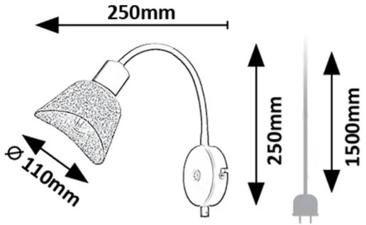 Rabalux 73009 - Fali spotlámpa FARELIA 1xE14/10W/230V