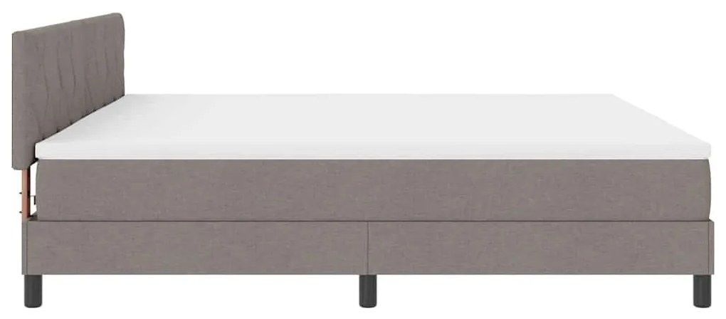 Boxrugós ágy matracmal fejtámlával Tópszínű 200 x 200 cm szövet