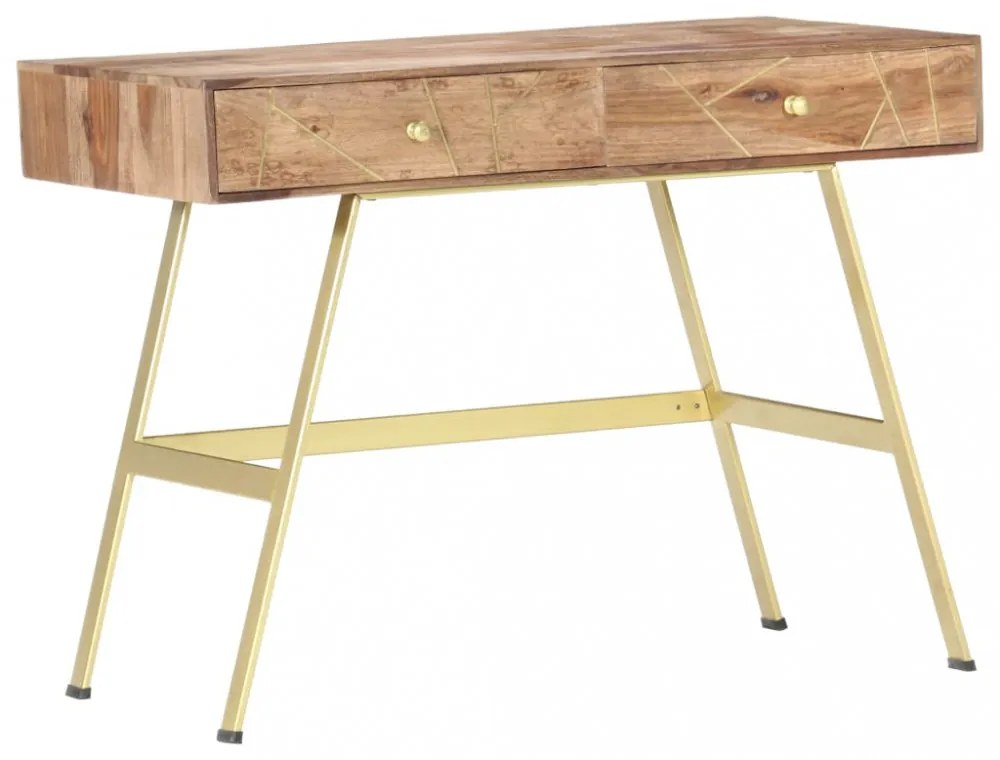 fiókos tömör akácfából íróasztal 100 x 55 x 75 cm