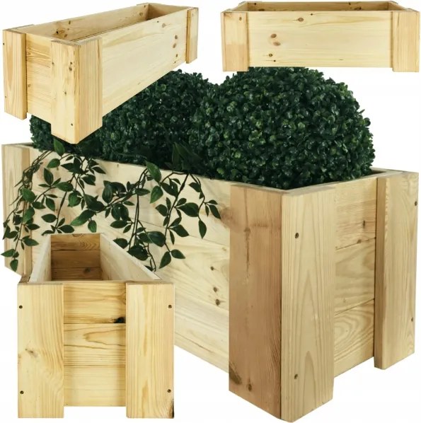 Láda herbárium virágtartó kaspó gyógynövény fedő fa 30X80X30cm Eko