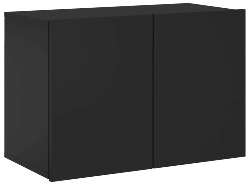 fekete falra szerelhető TV-szekrény 60 x 30 x 41 cm