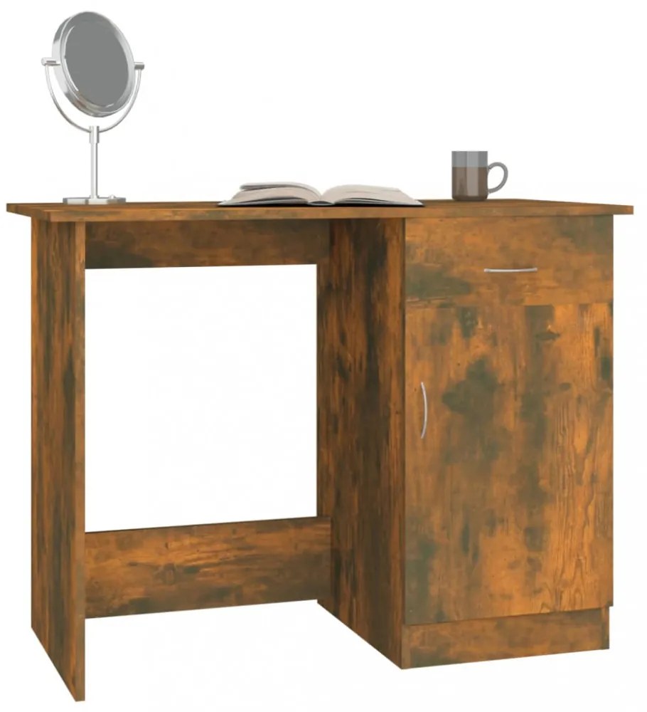 vidaXL füstös tölgy színű szerelt fa íróasztal 100 x 50 x 76 cm