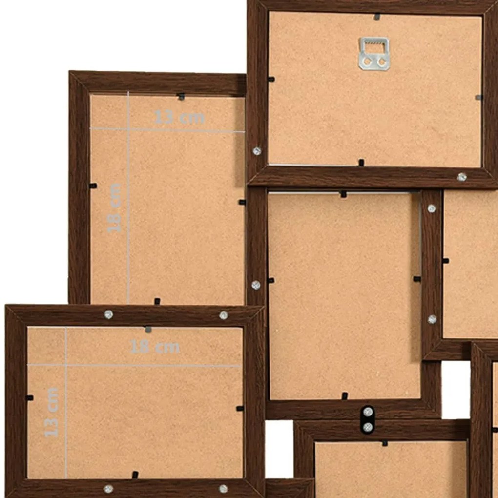 sötétbarna MDF fényképkeretszett 10 db 13 x 18 cm-es képhez
