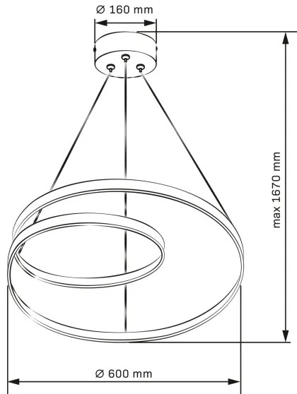 LED Csillár zsinóron ZEFIRA LED/52W/230V 4000K átm. 60 cm antracit