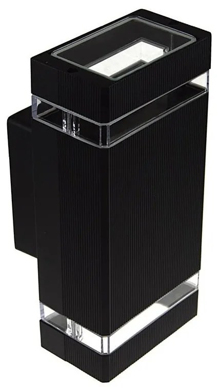 Kültéri fali lámpa LITEK 2xGU10/30W/230V IP44 fekete