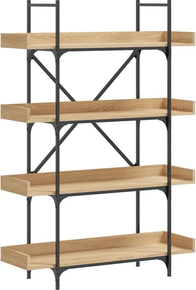 vidaXL 4-szintes sonoma tölgy szerelt fa könyvespolc 100x33x145,5 cm
