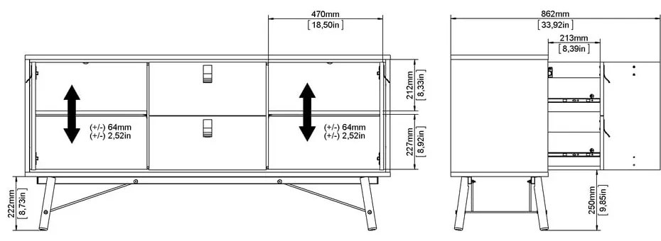 Natúr színű komód tölgyfa dekorral 150x72x40 cm Ry – Tvilum