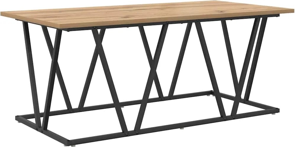 vidaXL Dohányzóasztal Artisan tölgy 100 x 50 x 40 cm Mérnöki fa és fém