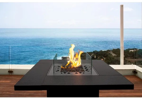 Planika Square Asztal GAS - Kültéri gáz kandalló 79,7x90 cm 10kW