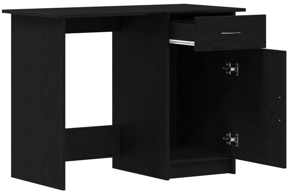 Asztal Fekete Tölgy 100x50x76 cm Szerelt Fa