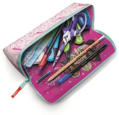 Tolltartó, háromszög alakú, kifordítható, cipzáras, MAPED Barbie Open XXL (IMAB931915)