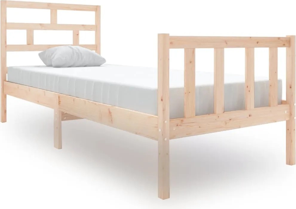 vidaXL Small Single tömör fenyőfa ágykeret 75 x 190 cm
