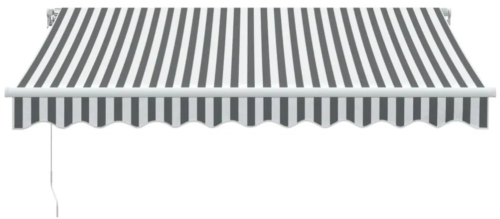 antracitszürke-fehér kézzel kihúzható napellenző 300 x 250 cm