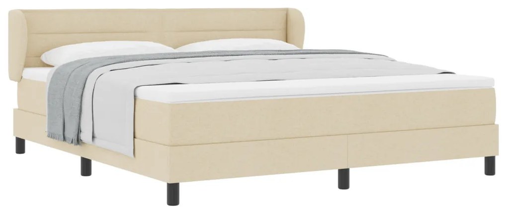 Boxspring Ágy Mattal Krém 180x200 cm Szövet