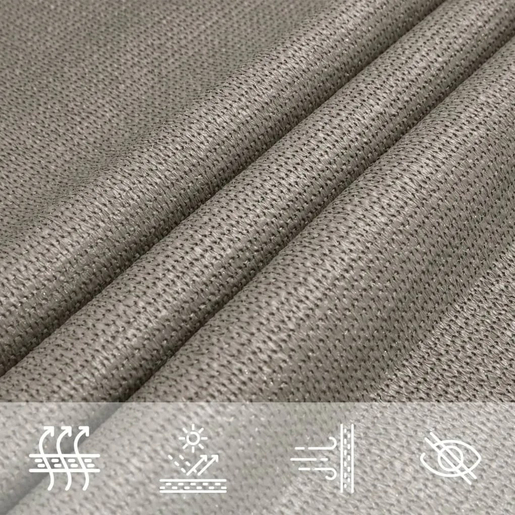 világosszürke négyszögletű HDPE napvitorla 160 g/m² 2,5x4 m