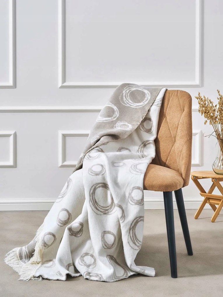 Pamut akril takaró 150x200 2140/1 Szappanbuborék szürke pléd ágytakaró Sg