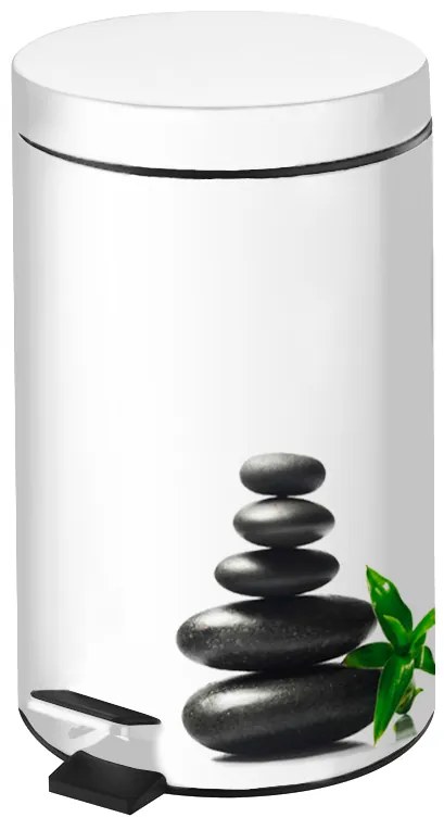 BISK Erga Niagara, 3l-es szemetes pedállal, fehér Zen mintával, ERG-05950