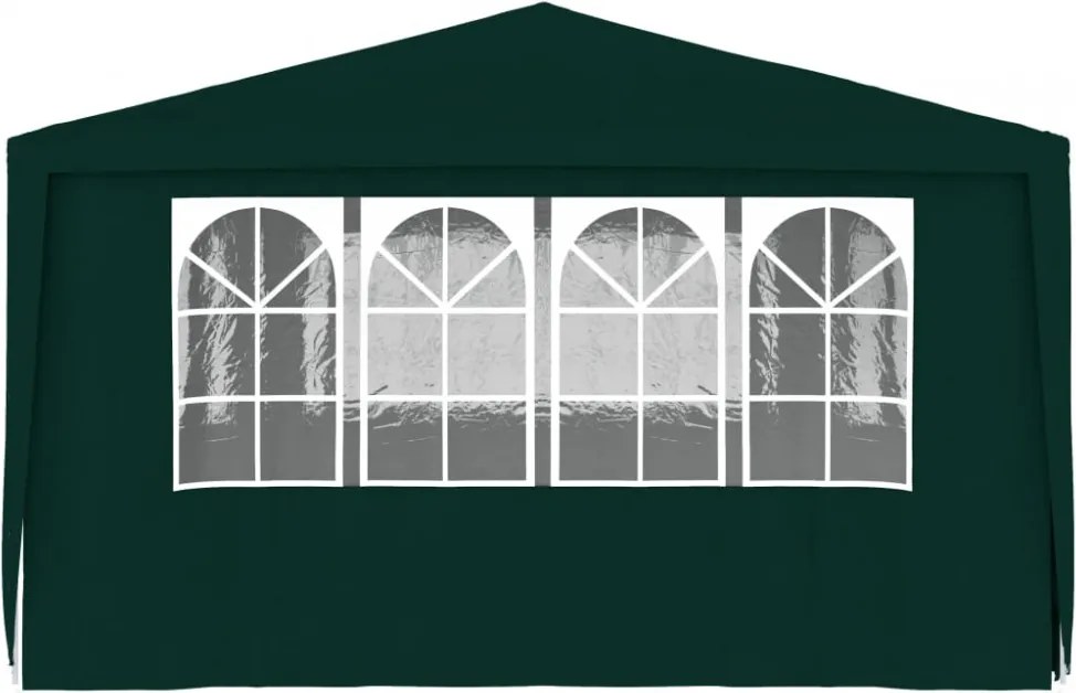 zöld rendezvénysátor oldalfalakkal 4 x 6 m 90 g/m²