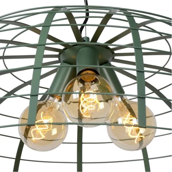 Lucide 45449/76/37 - Csillár zsinóron ELODIE 3xE27/40W/230V türkiz