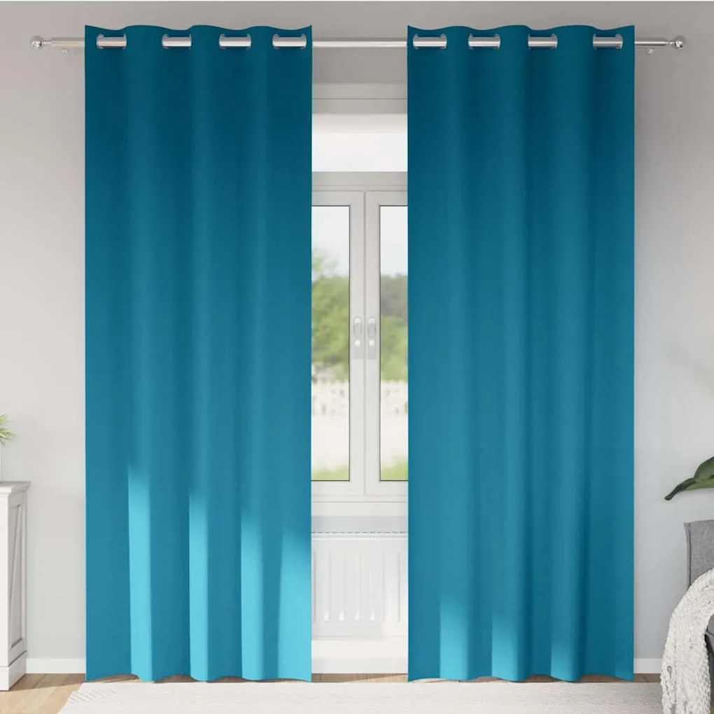 Függönyök függönyökkel 2 pcs Türkiz Poliészter